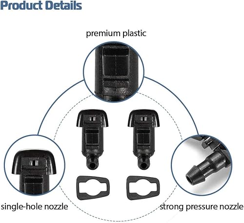 Miniatura 4 de Kit de pulverización de limpiaparabrisas delantero compatible con Ford Focus 2008-2011 Edge 2007-2011 Edge 2007-2010 Lincoln MKX Base Premium Sport