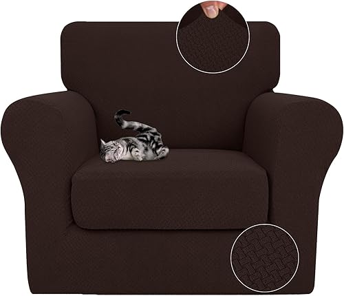 Miniatura 48 de JIVINER Fundas de sofá de 3 piezas para sofá de 2 cojines, funda de sofá elástica con 2 fundas de cojín de asiento extra grandes, fundas gruesas