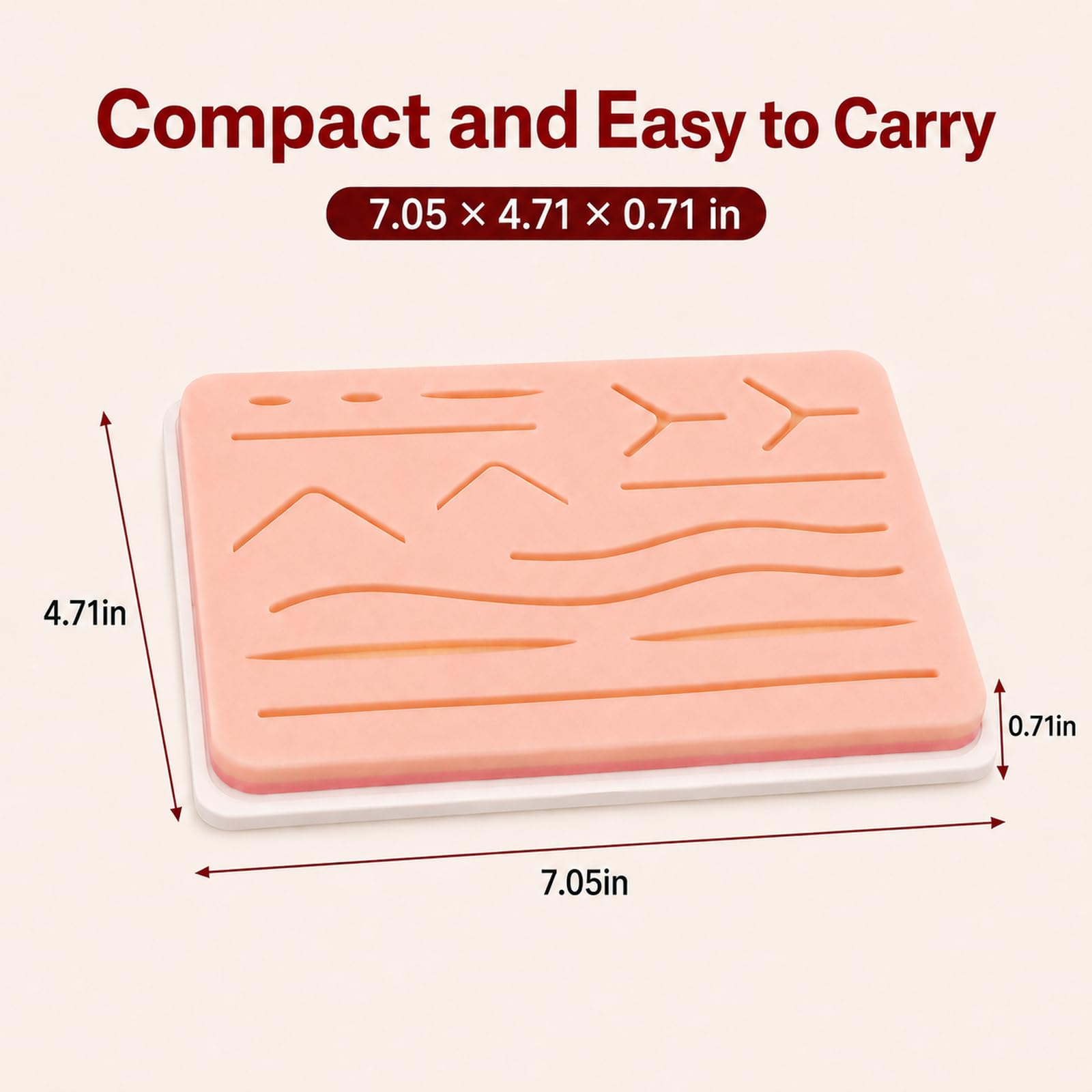 Medarchitect Suture Pad, 3-Layer Silicone Practice Pad with Anti-Slip Base — Amazon image 5