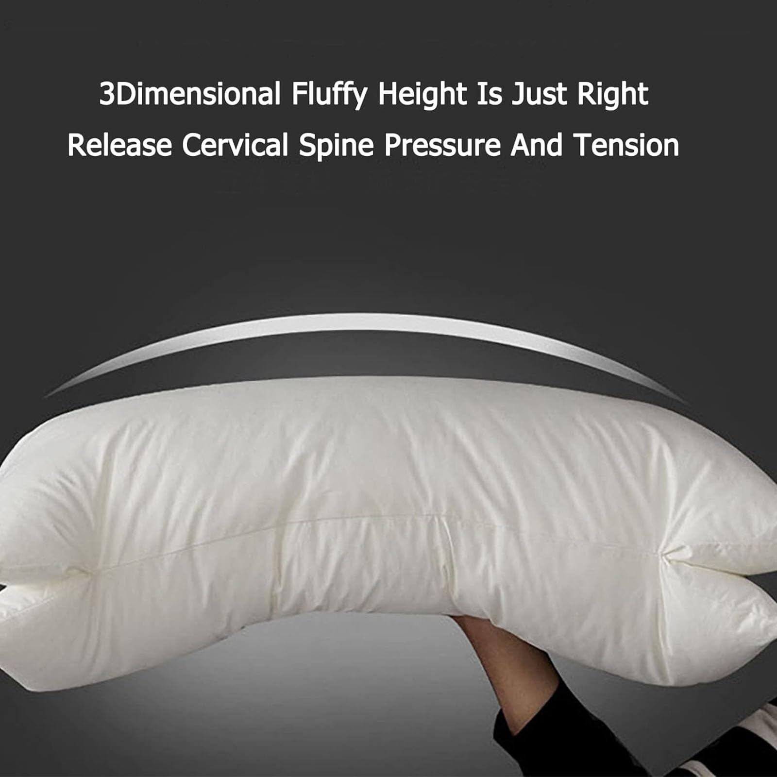 Oreiller ergonomique anti-ronflement, oreiller de sommeil profond en coton avec 3 divisions scientifiques, forme cervicale orthopédique, ne s'effondre pas, pour les personnes dormant sur le dos