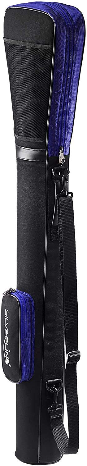 Golftasche/Pencilbag/Reisebag/Rangebag/Pistolbag/Tragebag mit integrierter Schutzhaube und Außentasche in Farbe: schwarz - Royalblau