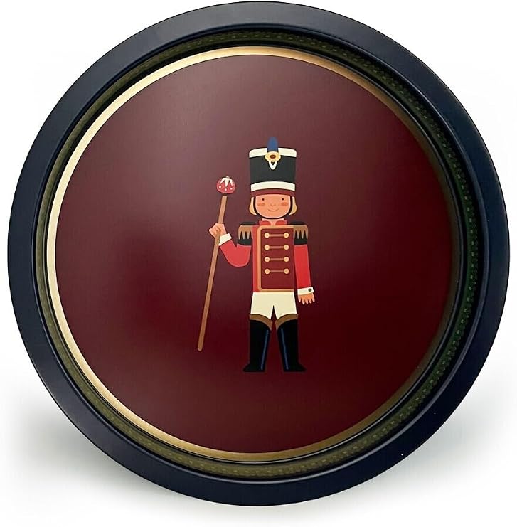 EVLE-Yılbaşı Temalı Metal Tepsi, 31.5 CM (Young Soldier)