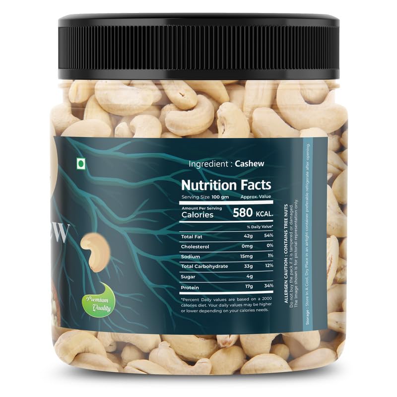 Image of RR NUTS Whole Cashews 100gm| Dry Fruits, Kaju, Healthy Snacks | Unsalted Cashew Nuts | Crunchy, Nutritious & Delicious Nuts | Rich in Protein, Magnesium & Phosphorus