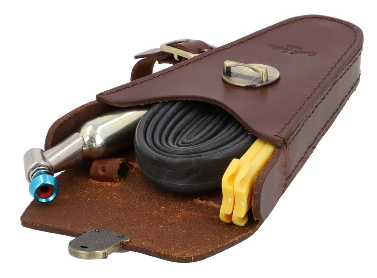 Gusti Rahmentasche Leder - Stephen R. Fahrradtasche für Werkzeug Ledertasche Vintage Braun Leder