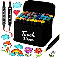 Caneta Marcador Dupla Ponta 36 Cores – Kit Profissional Para Desenho, Colorir, Lettering e Mangá com Estojo de Transporte Resistente