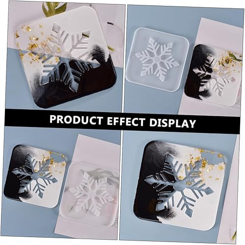 Miniatura 7 de 1 posavasos de copo de nieve de silicona hueca para tapete de copa, posavasos de copo de nieve antiadherente, fácil de limpiar