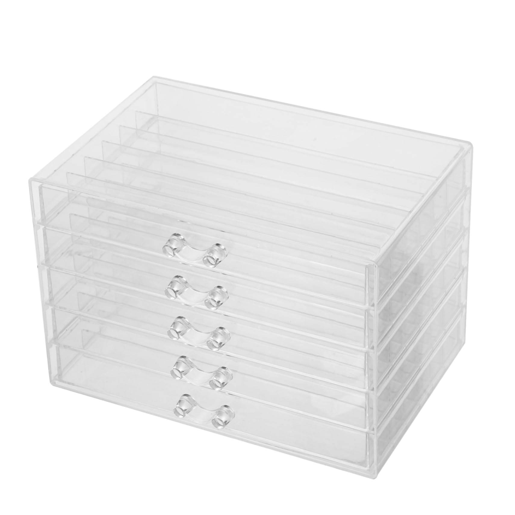 Scatola Porta Gioielli 5 Cassetti Trasparenti, Plastico | Organizzatore Compatto Scomparti Indipendenti, Design Trasparente, per Donne e Ragazze