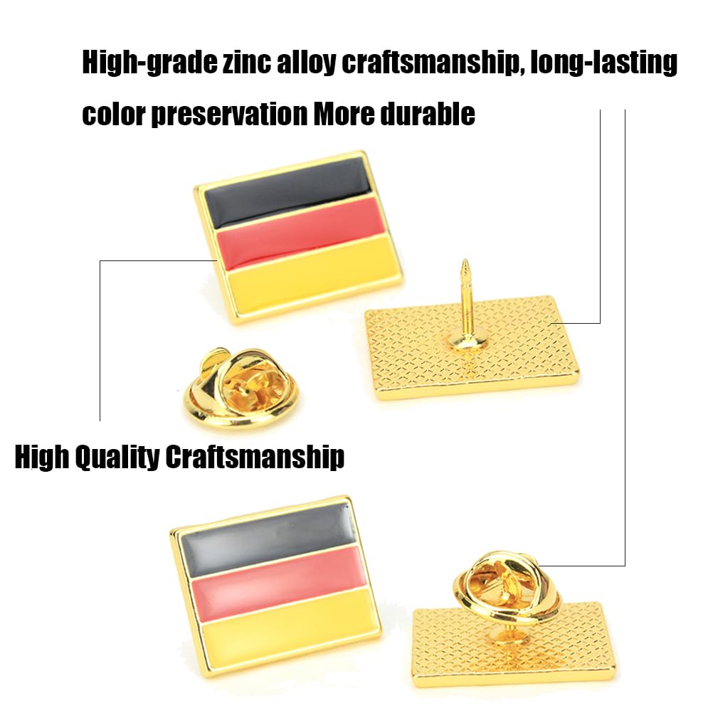 4 szt. flaga Niemiec przypinka przypinka flaga mała flagi przypinki przypinki Germany Badges, Srebro szterlingowe