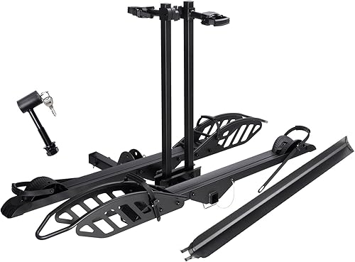 CyberRack E2 - Soporte para 2 bicicletas para automóvil, portabicicletas con rampa de carga y bloqueo de enganche, se adapta a SUV, camión, RV,