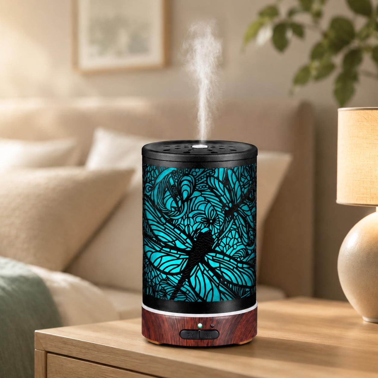 Dyfuzor do olejków eterycznych, dyfuzor do aromaterapii, prezent dla matki, prezent na Walentynki, metalowy nawilżacz powietrza w 7 kolorach, bezwodny, automatyczne wyłączanie, dyfuzor powietrza