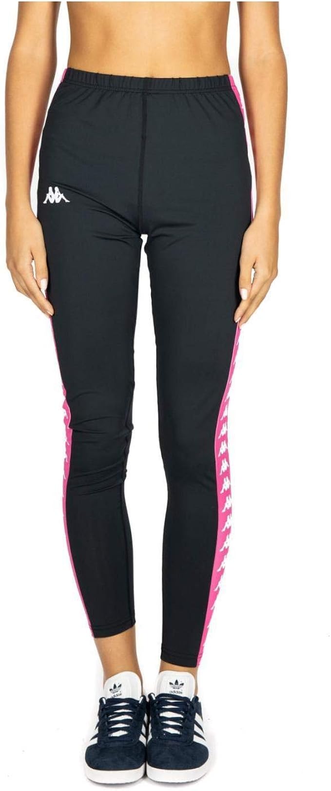 Kappa Leggins Donna 303WCI0 Nero Fucsia M : Amazon.co.uk: Clothing