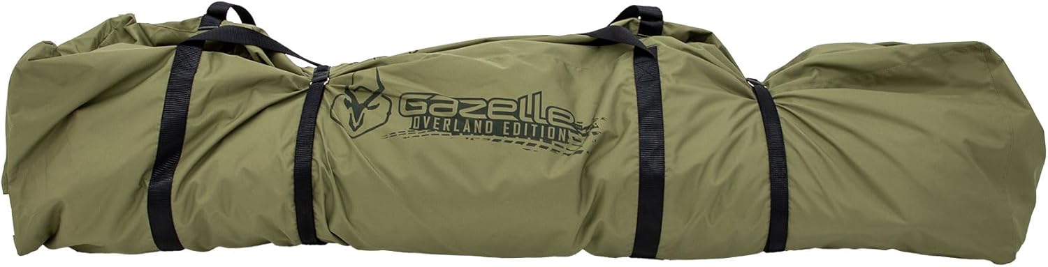 Gazelle Tents™ T4 Plus/T4 Tandem/T8 Water-Resistant Duffle Bag, 600D Oversized Duffle Bag, Padded Straps, Sealed Seams, External Stake Pouch, Zipper Cover, Alpine Green, GA117