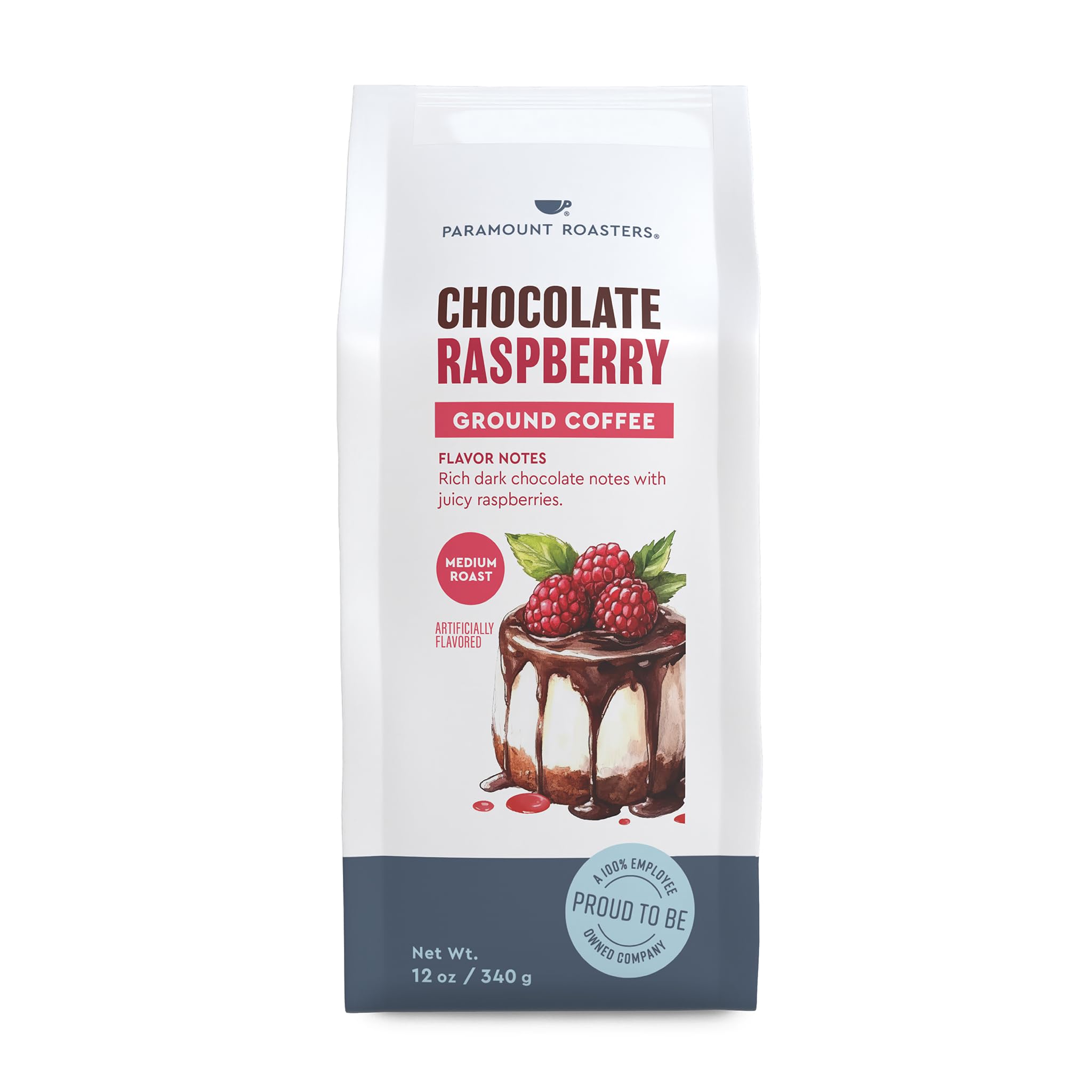 Paramount RoastersChocolate Raspberry Flavored Ground Coffee, 12 oz medium roast, Paramount Coffee Company
