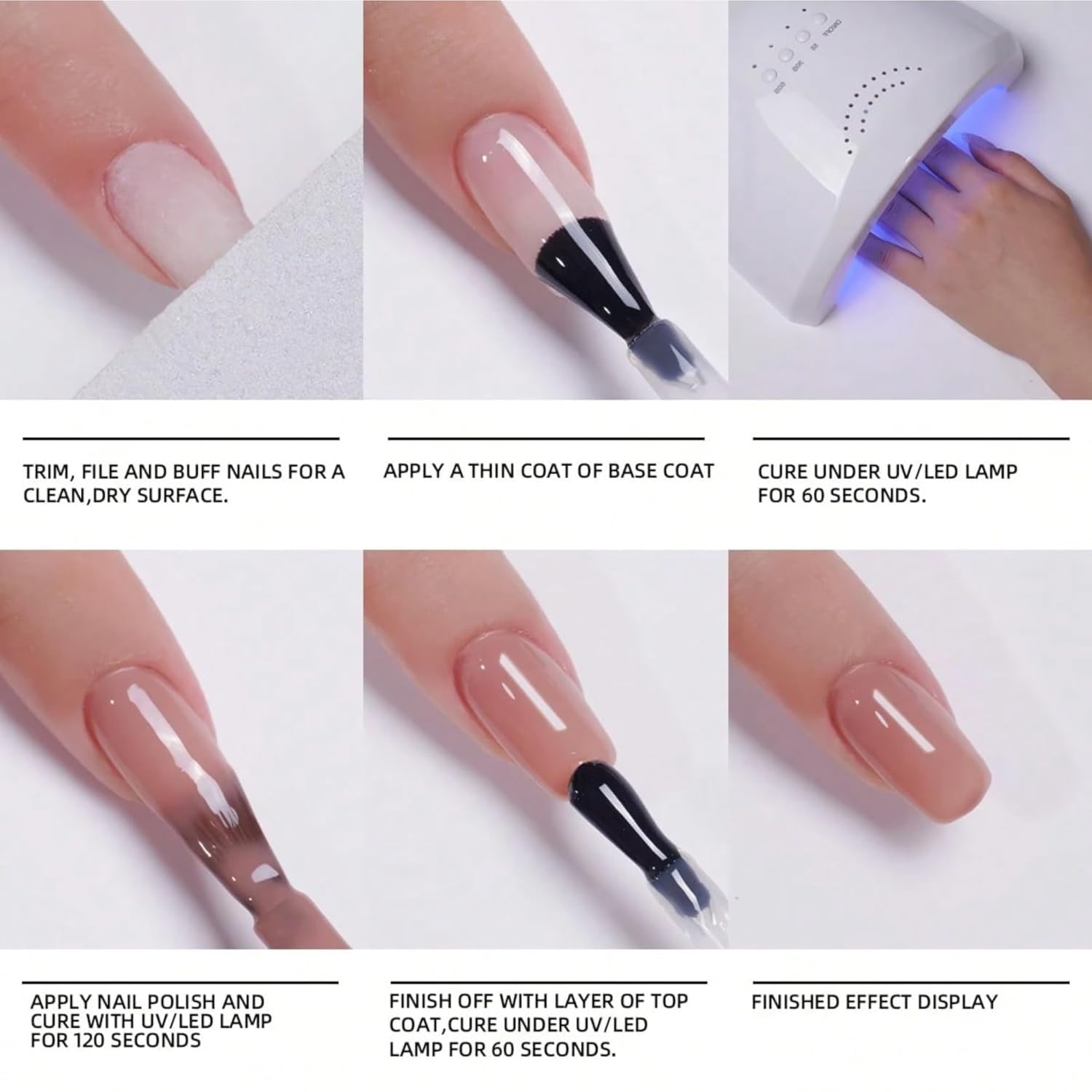 Amazon.com: XEIJAYI-Esmalte de uñas de gel transparente color nude