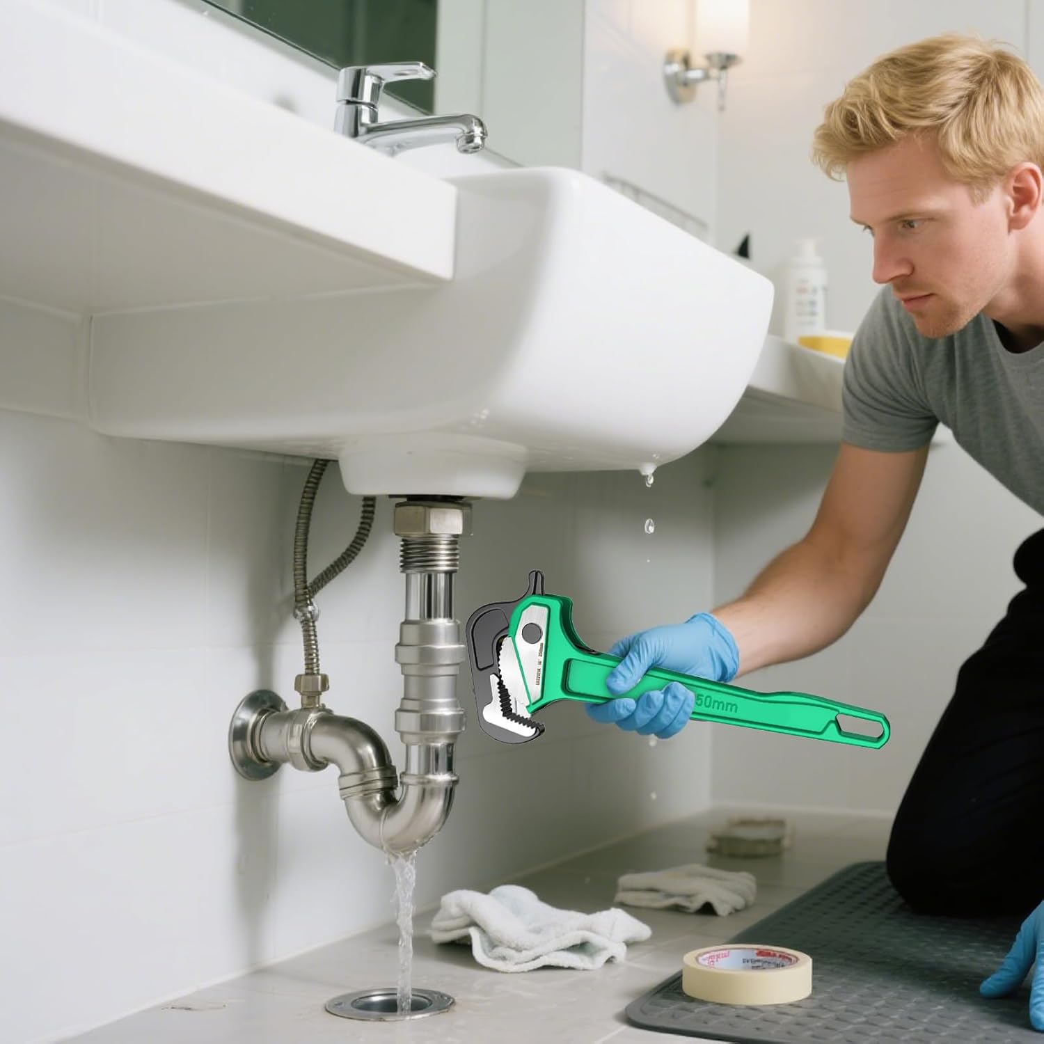 Ancsttu ウォーターポンププライヤー | 工業用チューブクランプツール - 多角形パイプレンチ 家庭用 キッチン 自動車 空調