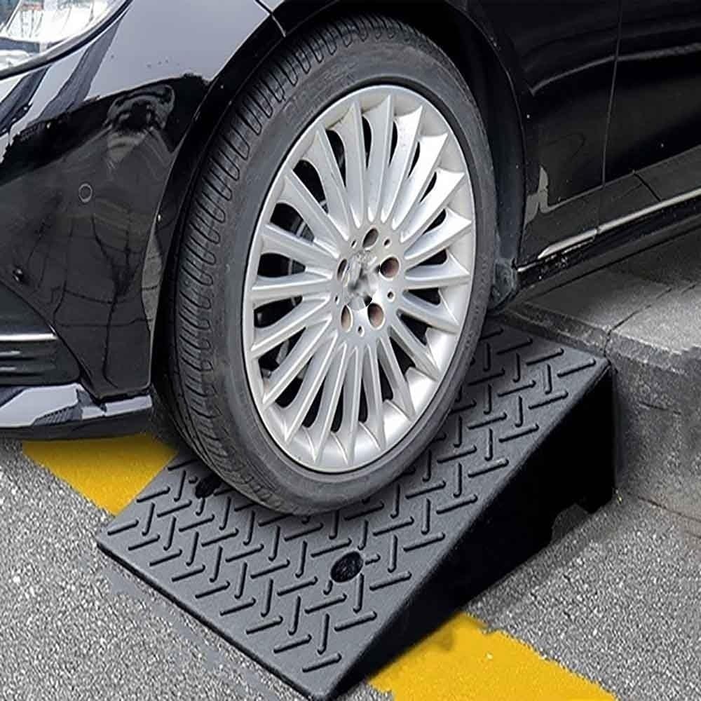 Rampa De Silla De Ruedas Portátil Rampa De Umbral Alto 3cm-19cm Ancho 50cm Rampas De Entrada Antideslizante Rampas De Bordillo para Coche Calzada Acera Motocicleta(Yellow,50x40x17cm)