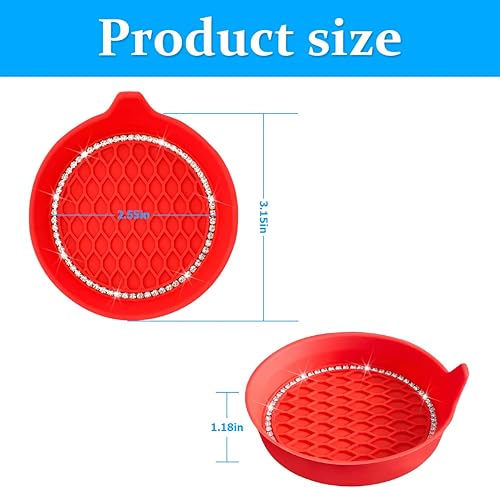 Miniatura 2 de 4 posavasos con diamantes de imitación de cristal para automóvil, portavasos antideslizantes universales con diamantes de imitación, tapete