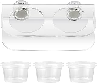 POPETPOP Magnetic Reptile Ledge - Reptile Food Dish Crested Gecko Feeding Ledge with 10PCS Feeding Cups Reptile Water Bowl Reptile Feeding Dish for Spider Lizard Snake