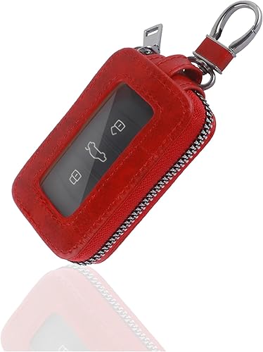 Funda universal para llavero de automóvil, funda universal para llavero y mosquetón, soporte de cuero para llavero inteligente para automóvil para