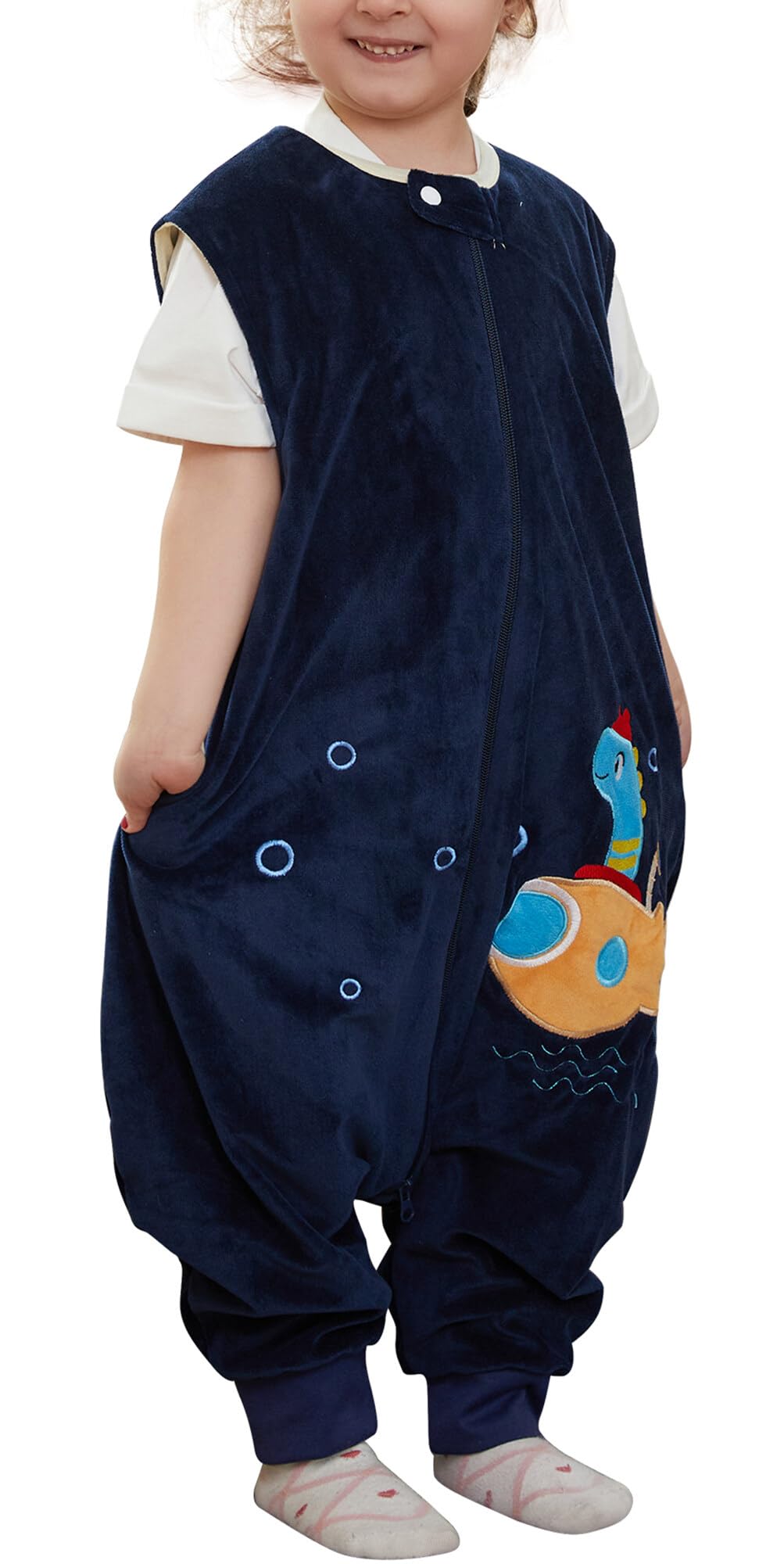 Happy Cherry Unisex Baby Sleeping Bag with Feet Sleeveless Warm Lightweight Sleepsuit Cotton Fleece Soft Wearable Blanket for All Seasons