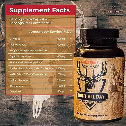 Image of Hunt All Day Supplement Energy and Focus Supplement Premium Nootropic
