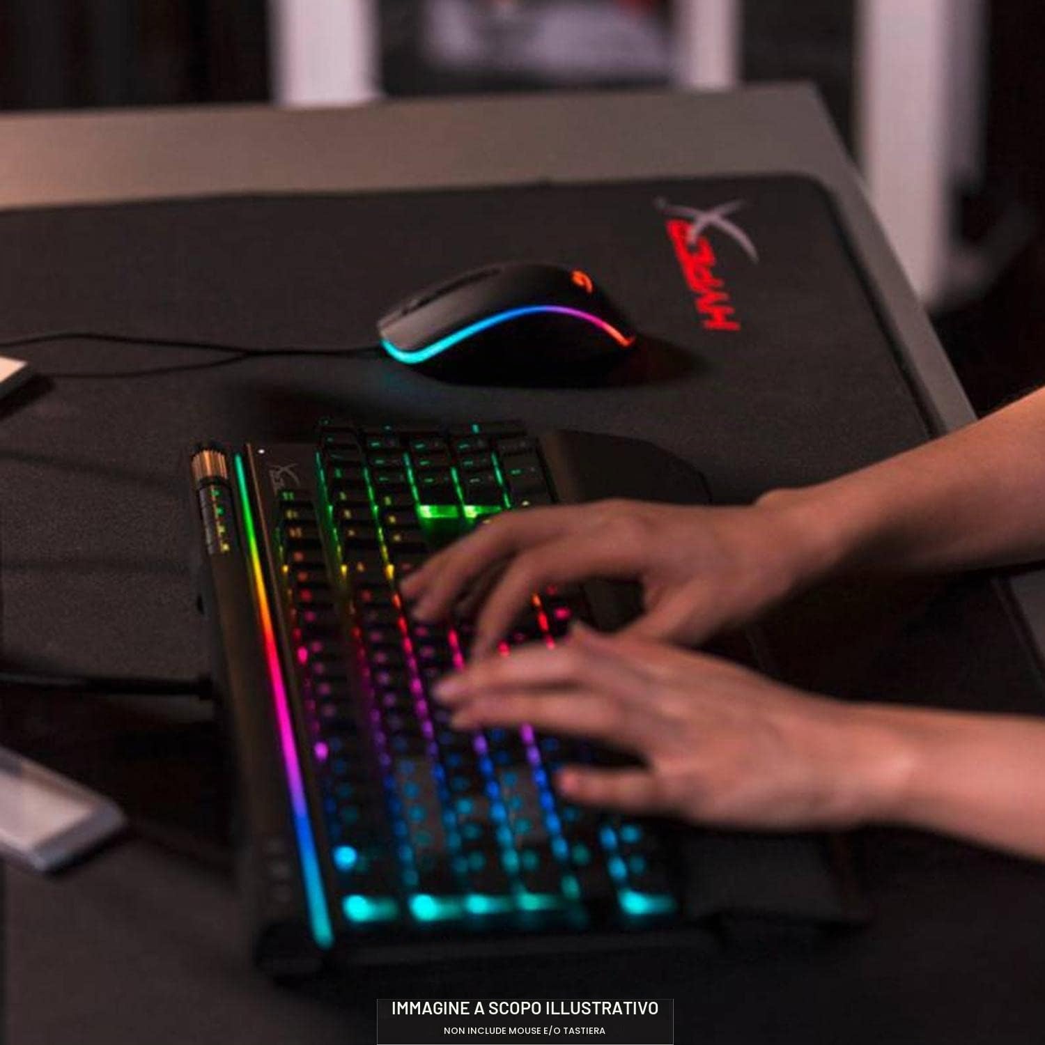 HyperX FURY S, Tappetino per Mouse da Gaming, Tracciamento di Precisione, Superficie in Tessuto Resistente, Cuciture Antisfilo, Fondo in Gomma Antiscivolo, Arrotolabile, Taglia Extra Large, Nero