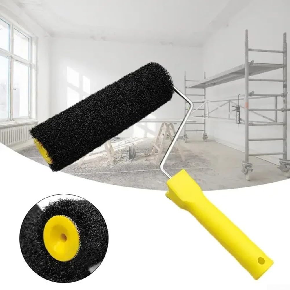 Kit de cepillo de rodillo de pintura, rodillo multifuncional de 9.8 pulgadas, rodillo de limpieza de masilla para aplicar masilla y yeso rodante