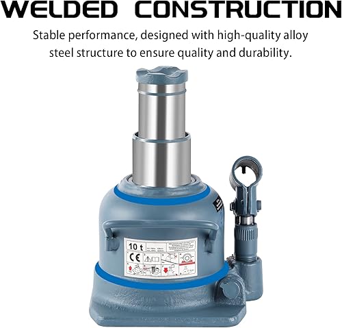 Miniatura 9 de BAOSHISHAN Gato de botella de 5 toneladas de 8-34" a 19-1116" Rango de elevación de alta elevación doble Ram Bottle Jack hidráulico soldado con