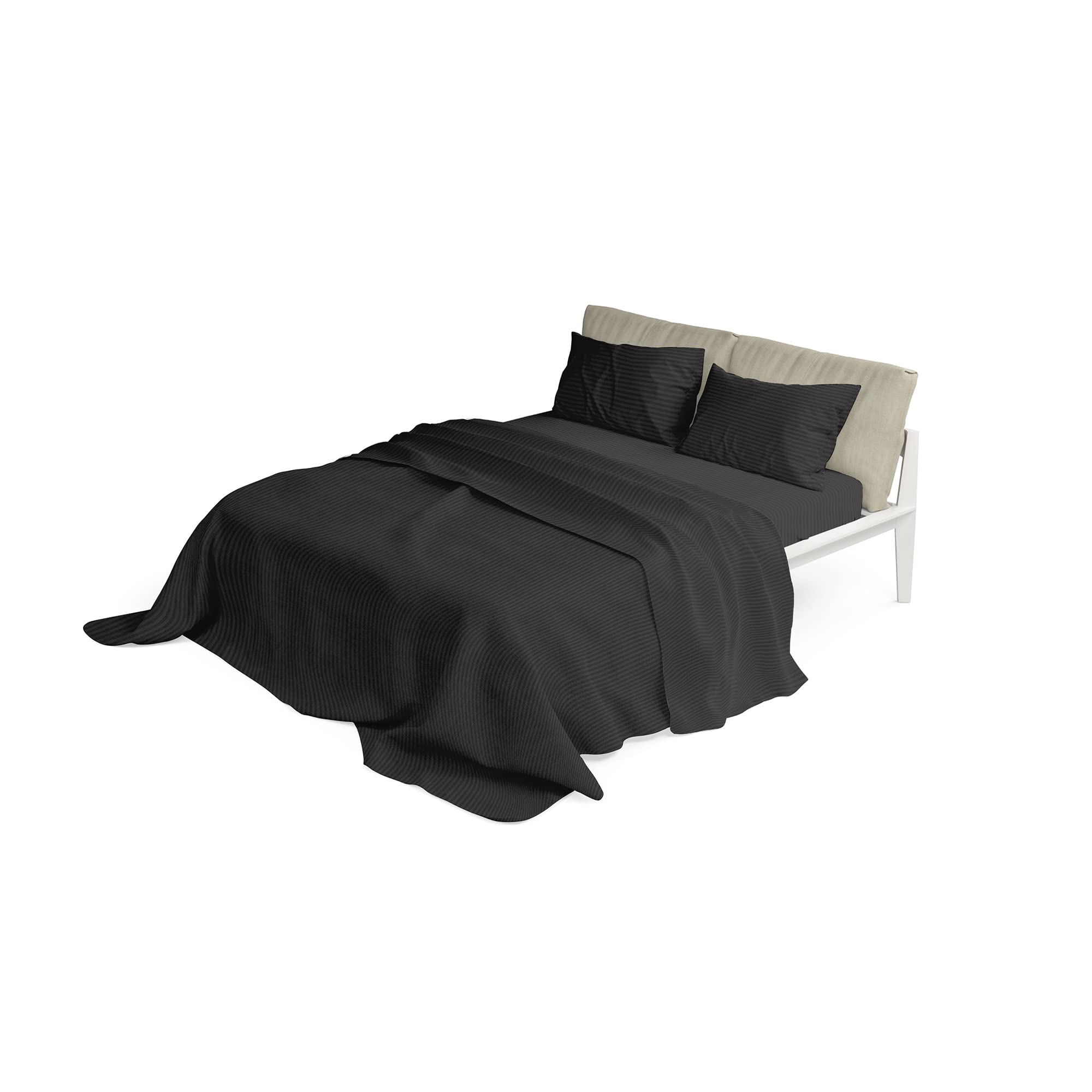 طقم لحاف سرير بتصميم مخطط من الستان , مزدوج, اسود، بوليستر، سادة، من  ايتاليان بيد لينين: اشتري اون لاين بأفضل الاسعار في السعودية - سوق.كوم الان  اصبحت امازون السعودية