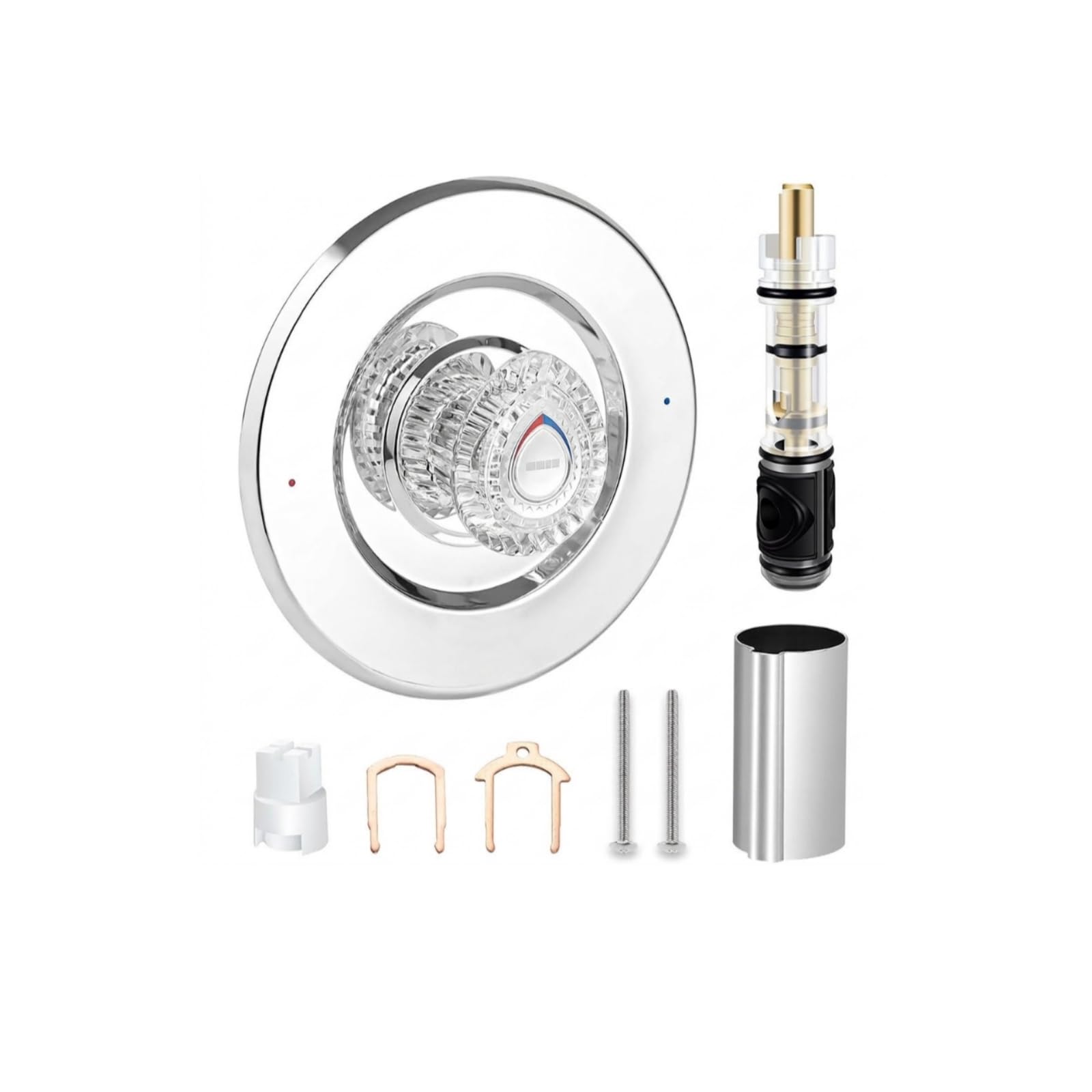 Kit embellecedor con cartucho compatible grifería redondo para baño elimina goteos y manchas