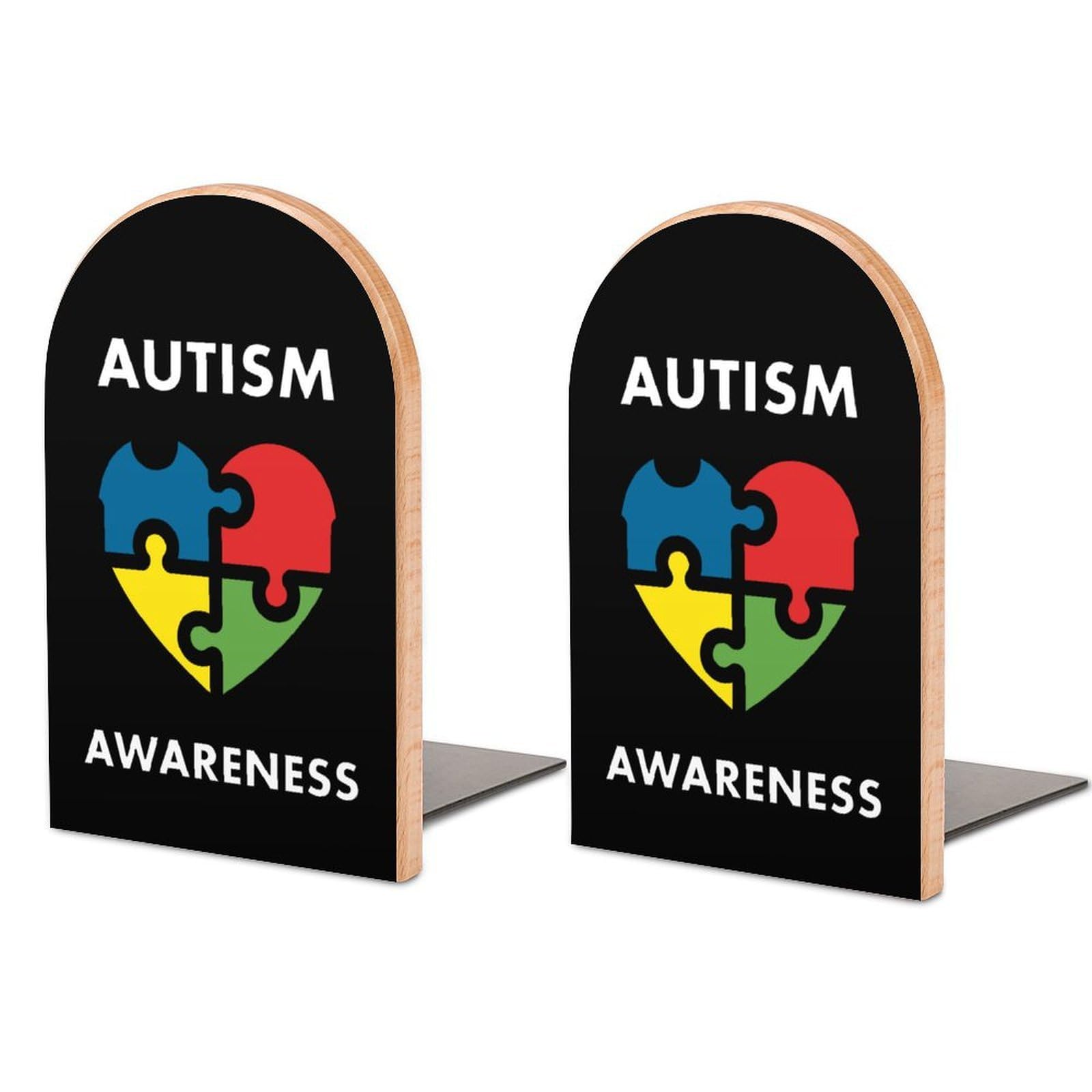 Autism Awareness Book Ends for Shelves Bookends Bookshelf Holder Stand Books Stopper Home Office Decor