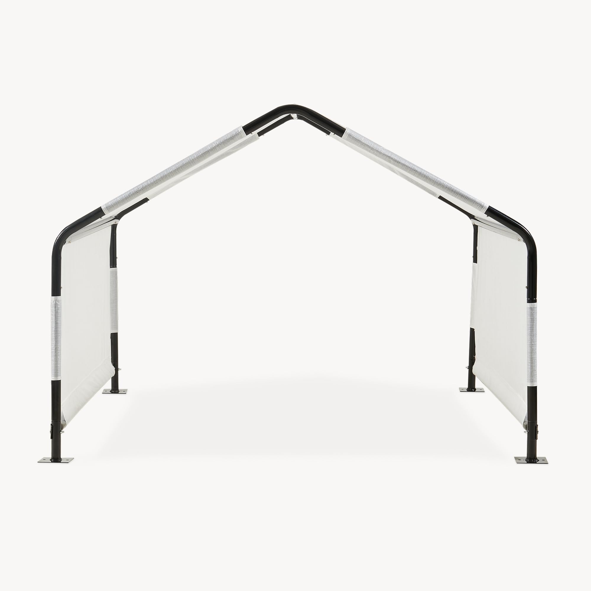 [en.casa] Tienda de Campaña para Perros Valevali para Jardín Caseta para Mascotas con Techo y Paredes Laterales Estructura de Acero Lona Impermeable 122 x 122 x 90 cm - Negro/Blanco