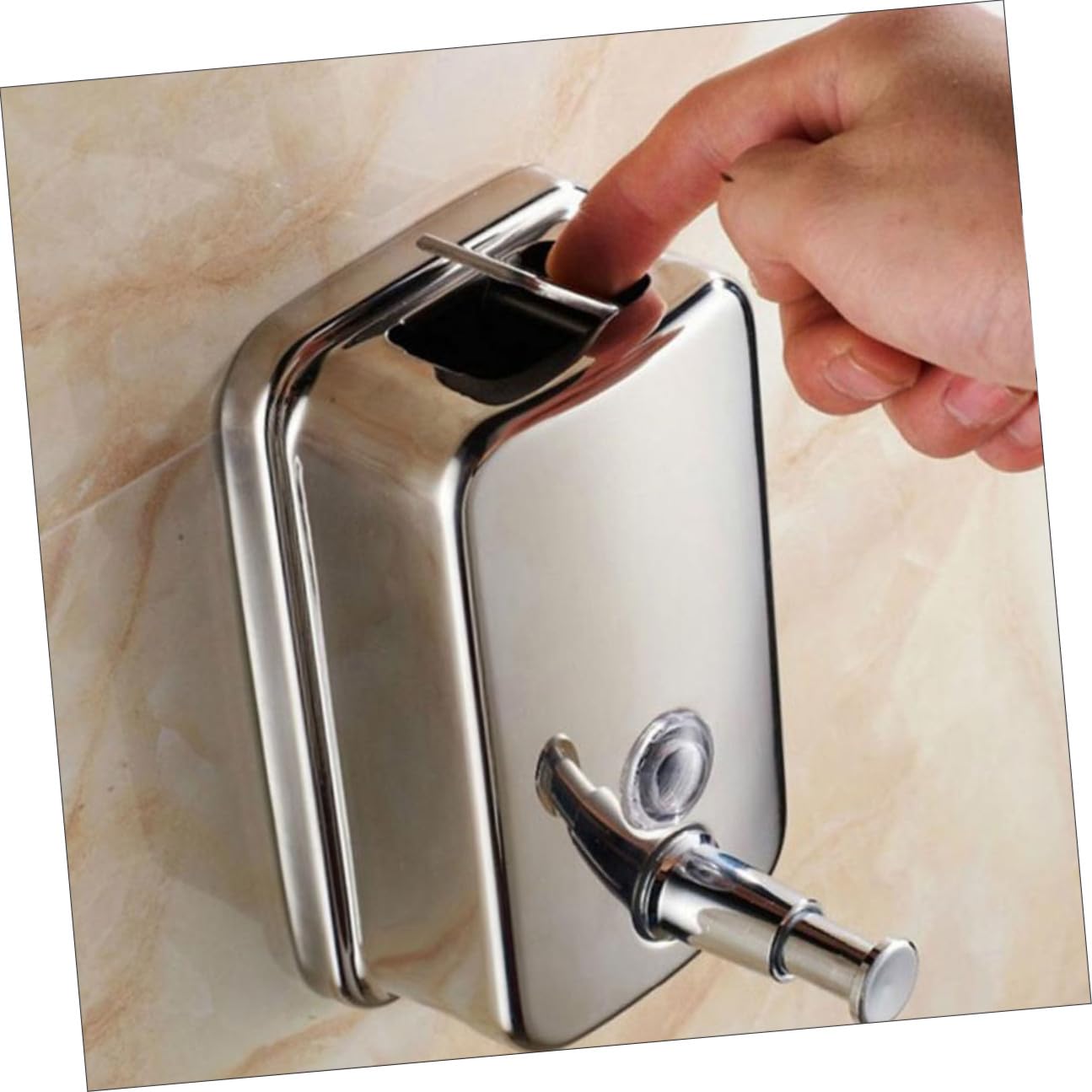 Dispenser Montaggio di Liquido da Acciaio Inossidabile in Sapone e Parete Murale 800ml Ricaricabile Design Finitura Argento per Bagno Domestico