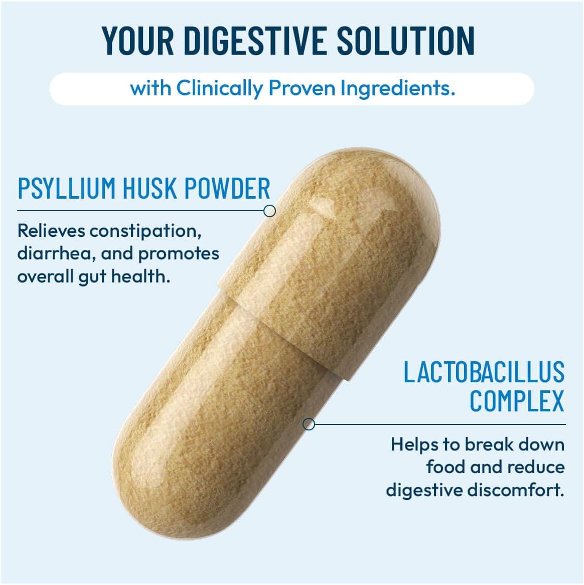 Colon Cleanse Dietary Supplement - Supports Cleansing of Bowels & Digestive Tract - Eases Constipation - Ginger Root, Lactobacillus, Psyllium Husk & Magnesium Oxide - 90 Capsules (Pack of 1)