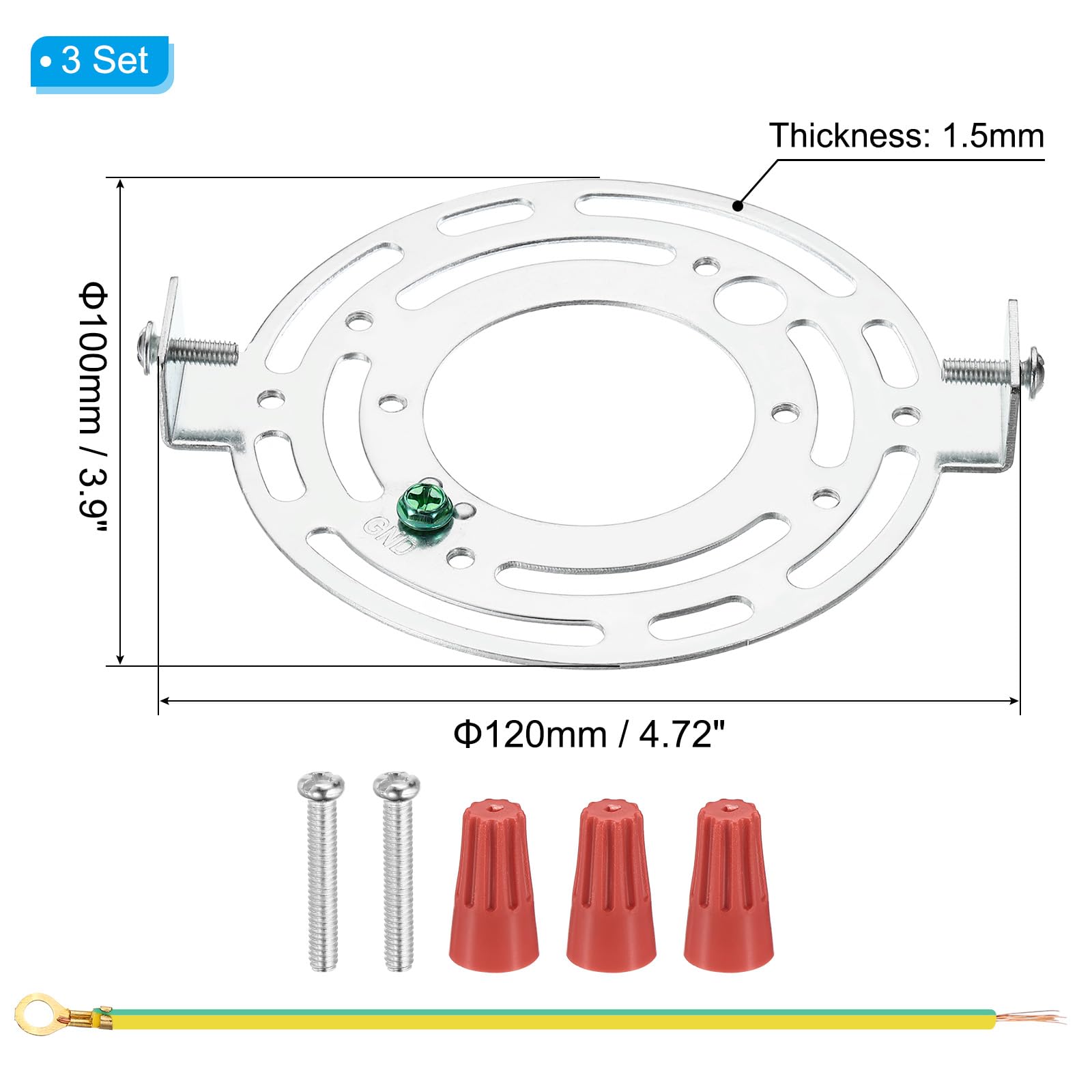 PATIKIL 120mm (4.72") Universal Light Fixture Mounting Bracket Kit - Image 2