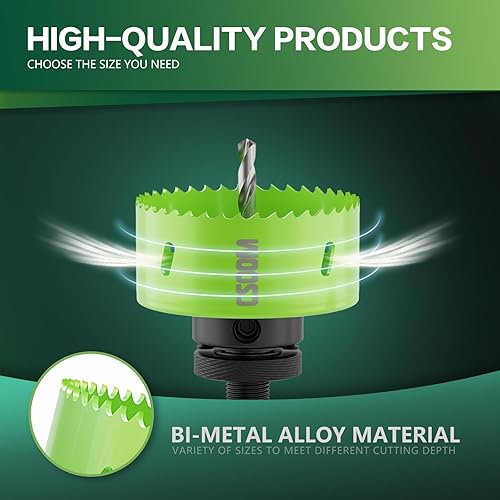 Miniatura 4 de CSOOM Broca de sierra bimetálica mejorada, cortador de perforación, ideal para plástico, madera, madera contrachapada, láminas de acero finas y