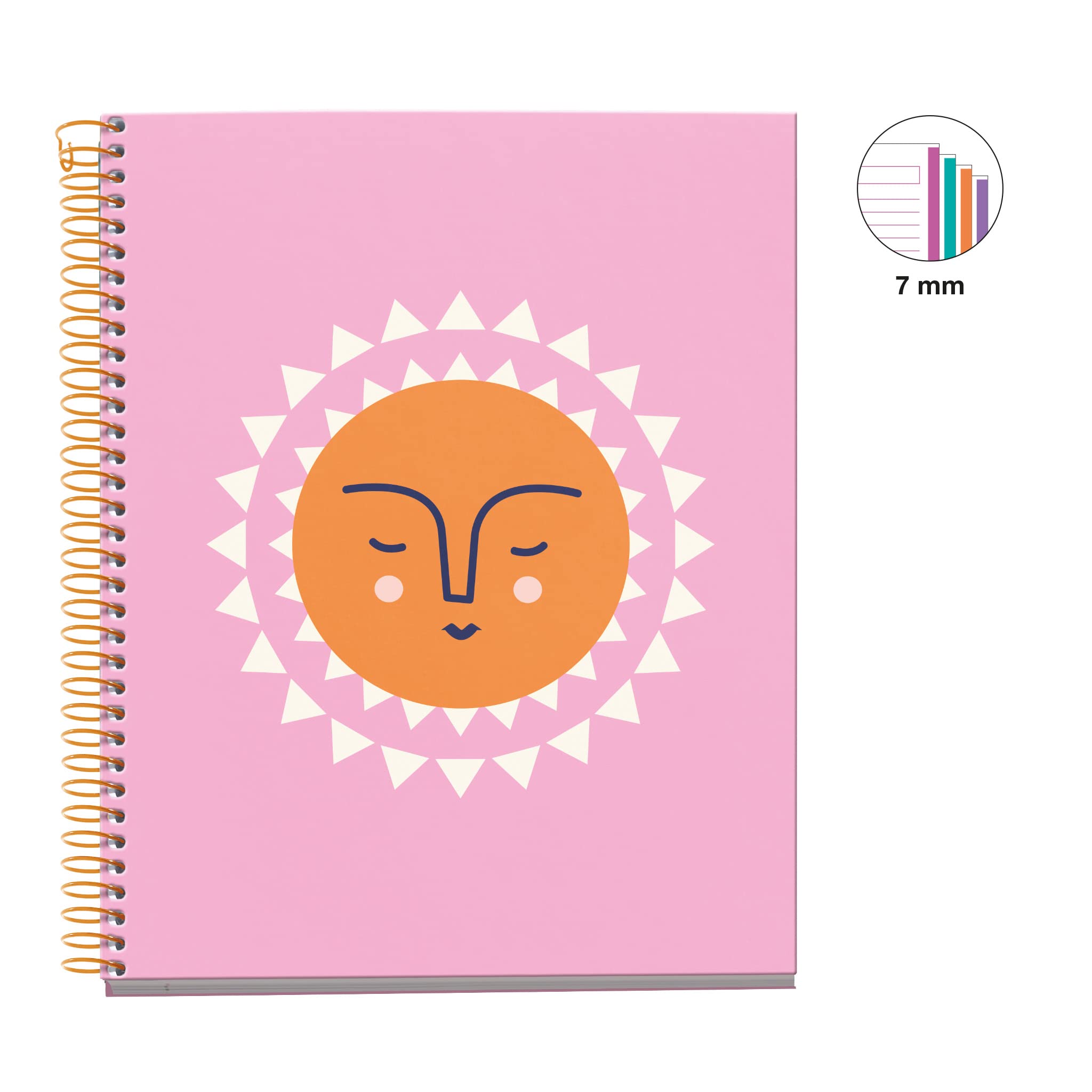 Miquelrius, A5 Notebook, 4 Colour Stripes, Horizontal Ruled 7 mm, 120 Sheets of 70 g/m², Spiral, Ruled Notebook - Image 2