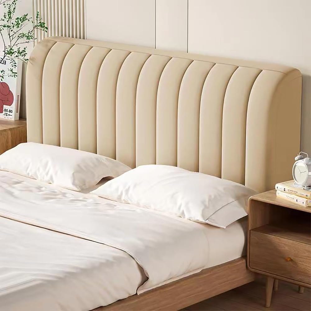 Copritestiera Matrimoniale Imbottita Microfibra Bianco,copritestiera Matrimoniale Elasticizzata Tortora,Coprire Antipolvere in Cotone Cover Addensare AntiGraffio Cuscino (Color : Khaki, Siz
