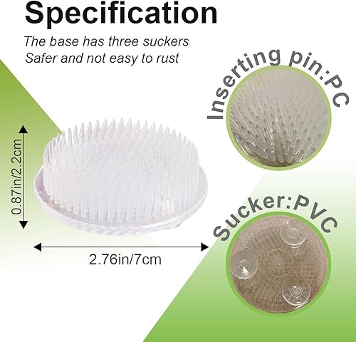 Miniatura 3 de BOYIVI 3 ranas de plástico gruesas de 2.7 pulgadas redondas Ikebana Kenzan Arreglo floral Pin Soporte de rana Flor Japonesa Herramientas Fijas