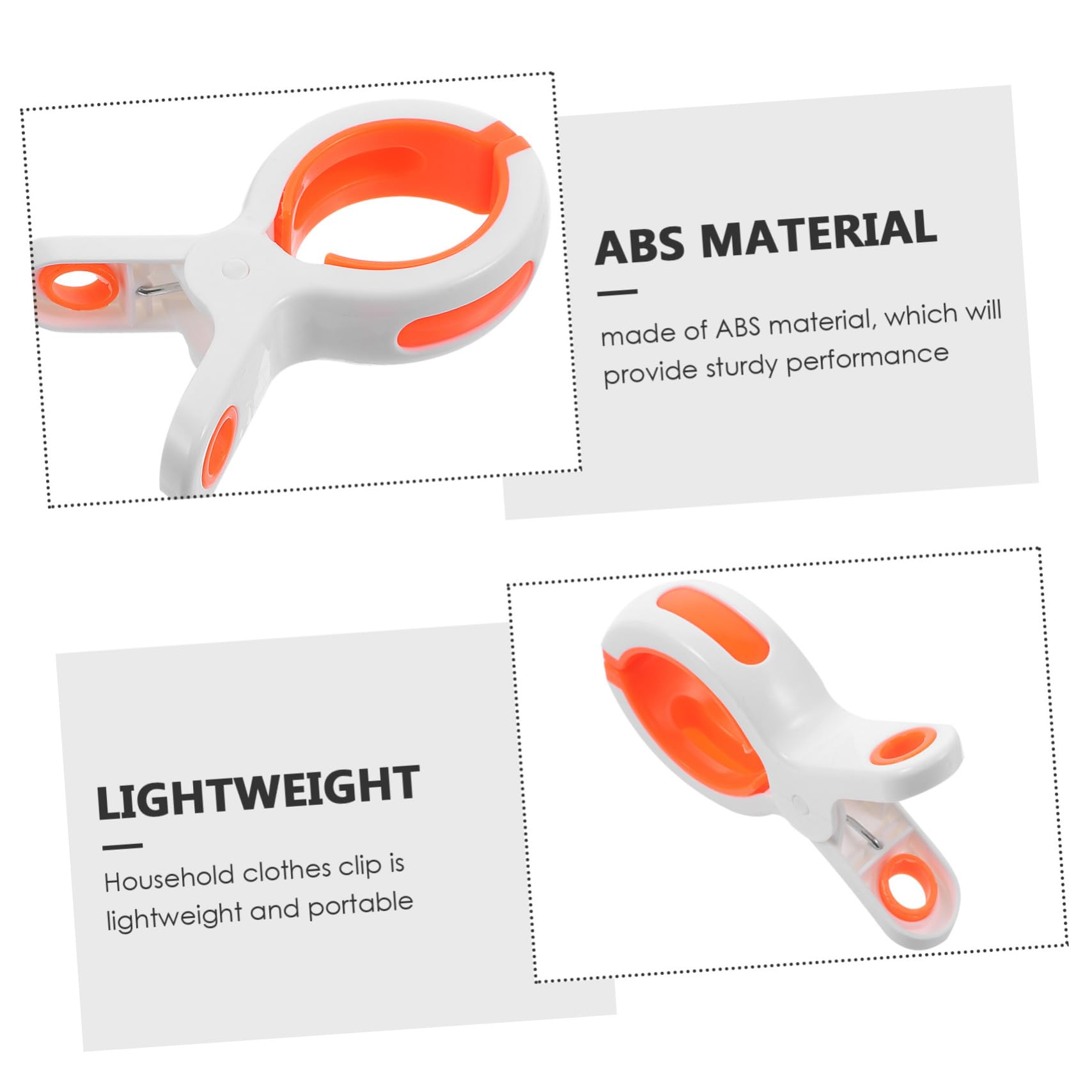 LABRIMP Pinzas para Ropa Resistentes al Viento de Plástico Abs para Toallas de Playa y Sillas de Jardín, Paquete de 12 Unidades de Color Blanco Portátiles para Exteriores