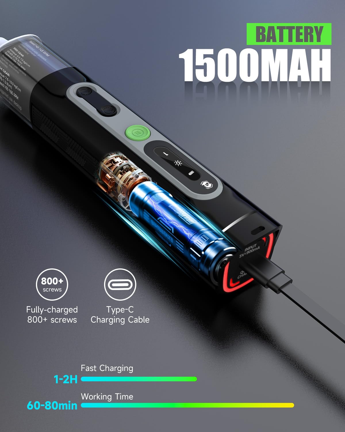 Set di Cacciaviti Elettrici, 36 in 1 mini cacciavite elettrico con 36 Punte S2, 4 Coppie, Cacciavite Elettrico Cordless da 1500 mAh per Occhiali, Elettronica, Orologi, Telefoni, Laptop, Fotocamere