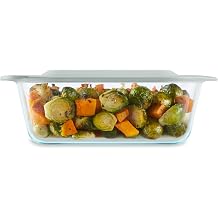 Pyrex 8x8 Deep Glass Baking Dish with Plastic Lid, Deep Casserole Dish