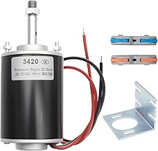 MAKERELE High Torque DC Motor 12V/24V 30W - 3500/7000RPM Permanent Magnet Electric Motor with Cable Connector and Mount, for DIY Generator (CW/CCW, XD-3420 Type, Threaded Shaft)