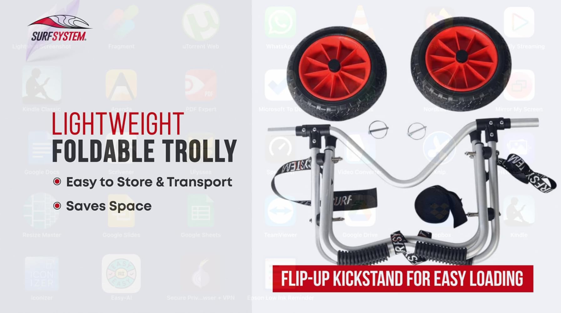 Sup Kayak Transport Trolley One Size