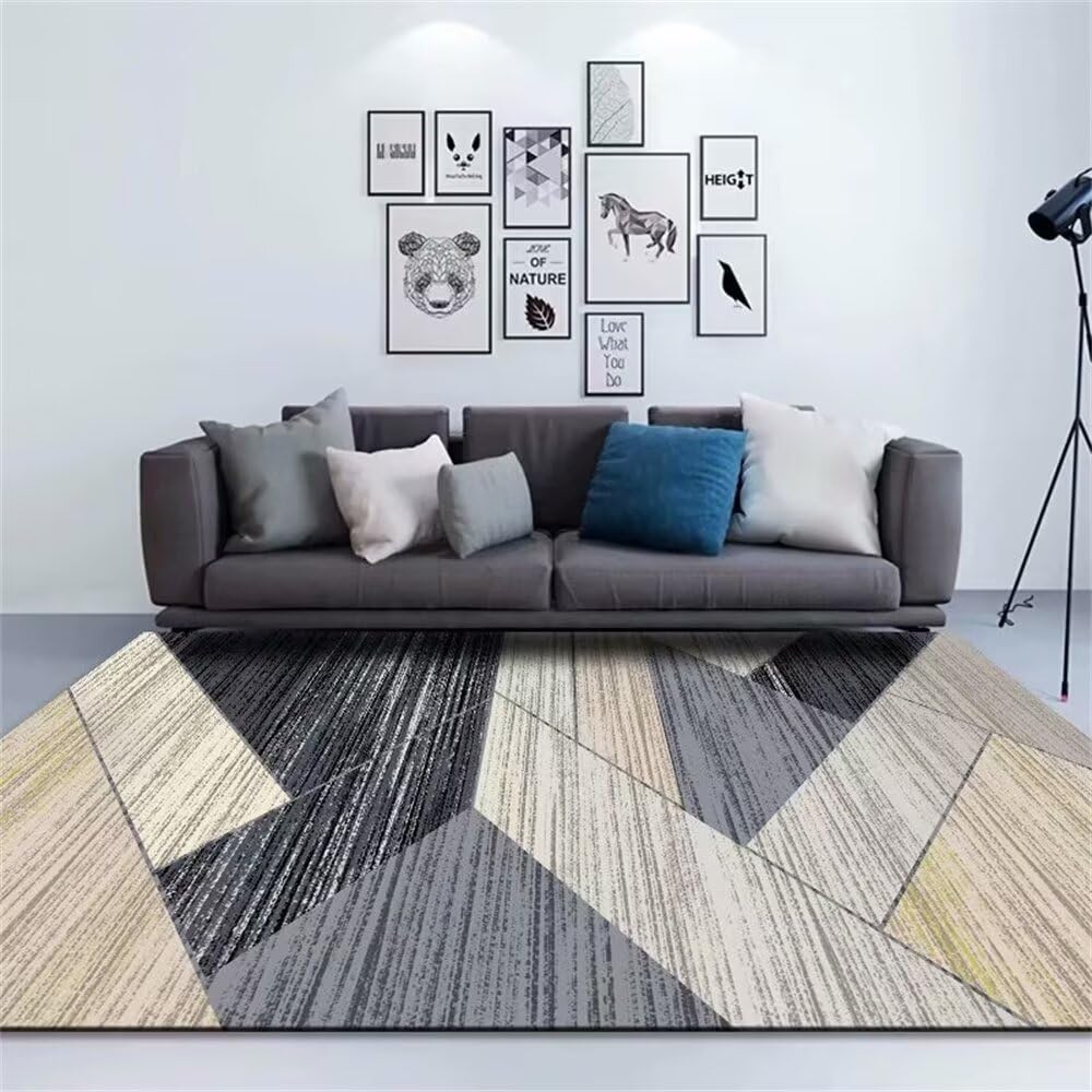 Tapis moderne géométrique gris personnalisable 50x70cm au design texturé unique