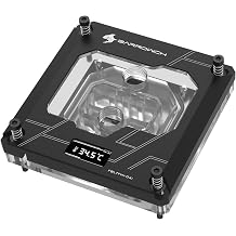 CPU Water Block with TFT Digital Display for Intel LGA115X/1200/1700/X99/X299, Temperature Monitoring Screen CPU Water Cooling Block, Support Mohterboard Aura 5V 3Pin SYNC