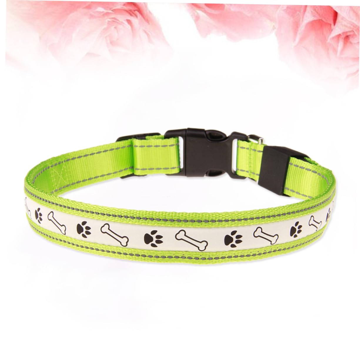 Mipcase 3pezzi Collare Led Ricaricabile Per Cani Guinzaglio Luminoso Con Design Impronta Sicurezza Notturna Per Passeggiate Taglia Media Verde