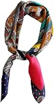 FONYVE Silk Feeling Scarf Medium Square Satin Head Scarf for Women 27.5 × 27.5 inches