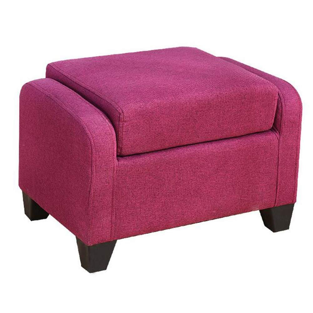 Tabouret de canapé rose pour salon cosy, petit repose-pieds et banc à chaussures d'entrée