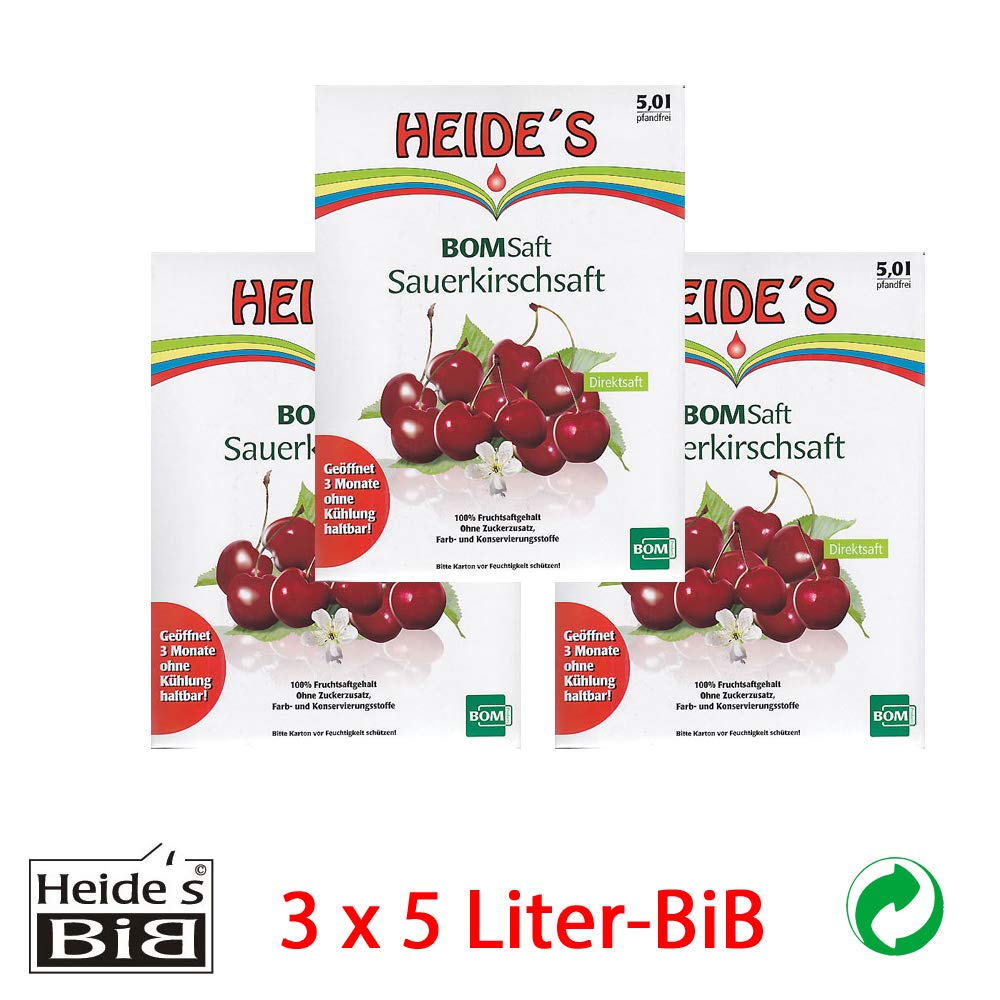 BOMSaft Sauerkirsche naturbelassen - 3er-Pack, 3 x 5 Liter